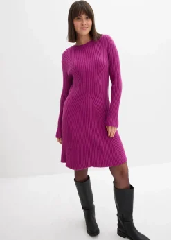 bonprix Bekleidung·Umstandsmode|Bekleidung·Pullover & Strickjacken^Mini-Strickkleid aus softem Viskose-Mix dunkelfuchsia
