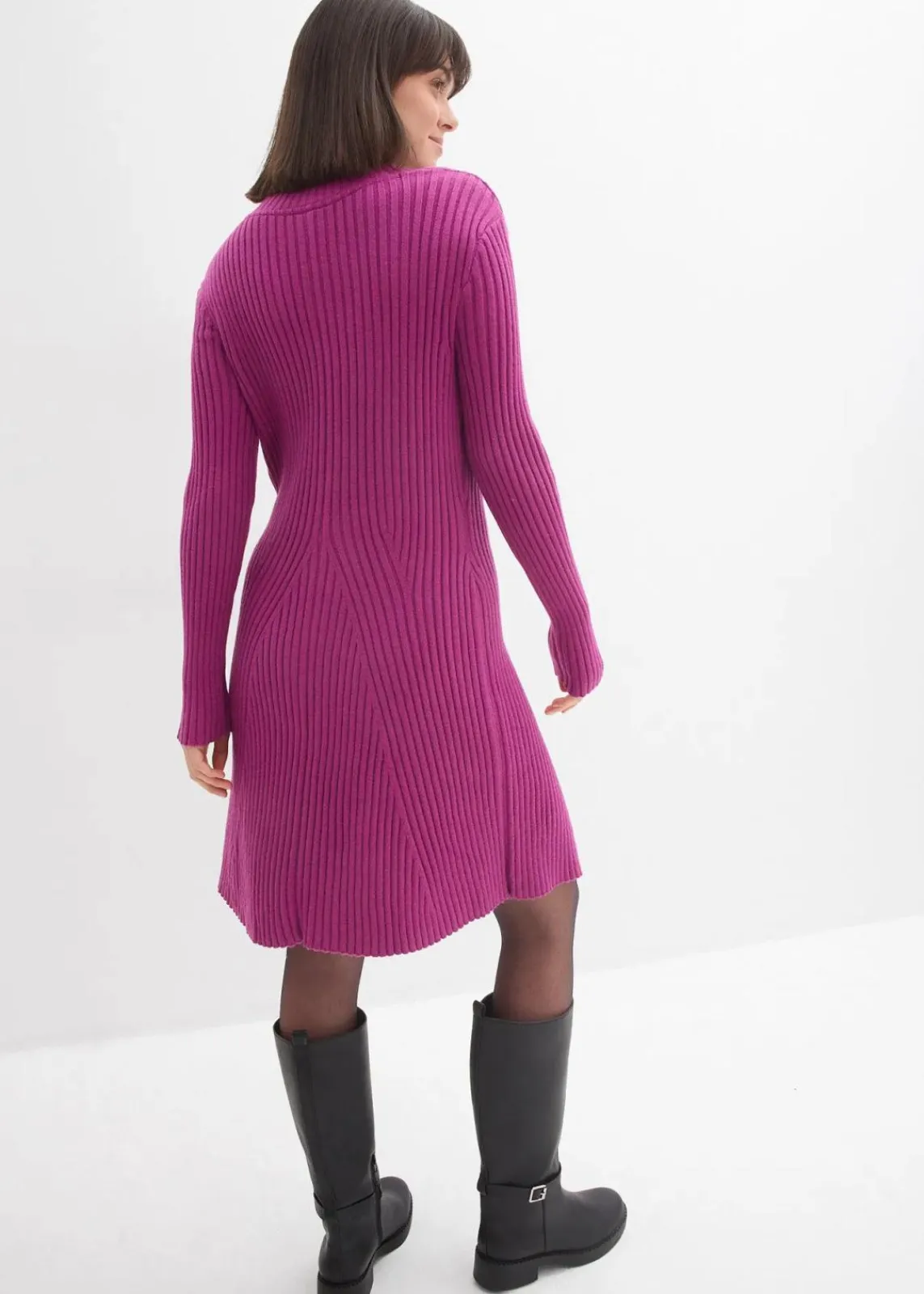 bonprix Bekleidung·Umstandsmode|Bekleidung·Pullover & Strickjacken^Mini-Strickkleid aus softem Viskose-Mix dunkelfuchsia