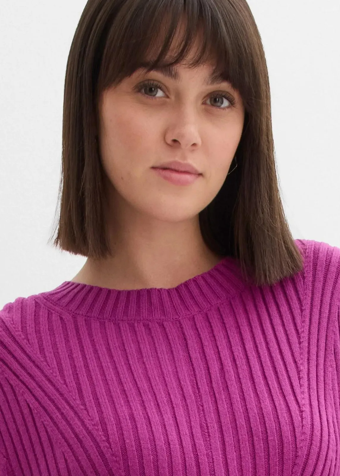 bonprix Bekleidung·Umstandsmode|Bekleidung·Pullover & Strickjacken^Mini-Strickkleid aus softem Viskose-Mix dunkelfuchsia