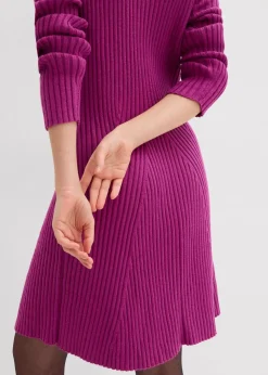bonprix Bekleidung·Umstandsmode|Bekleidung·Pullover & Strickjacken^Mini-Strickkleid aus softem Viskose-Mix dunkelfuchsia