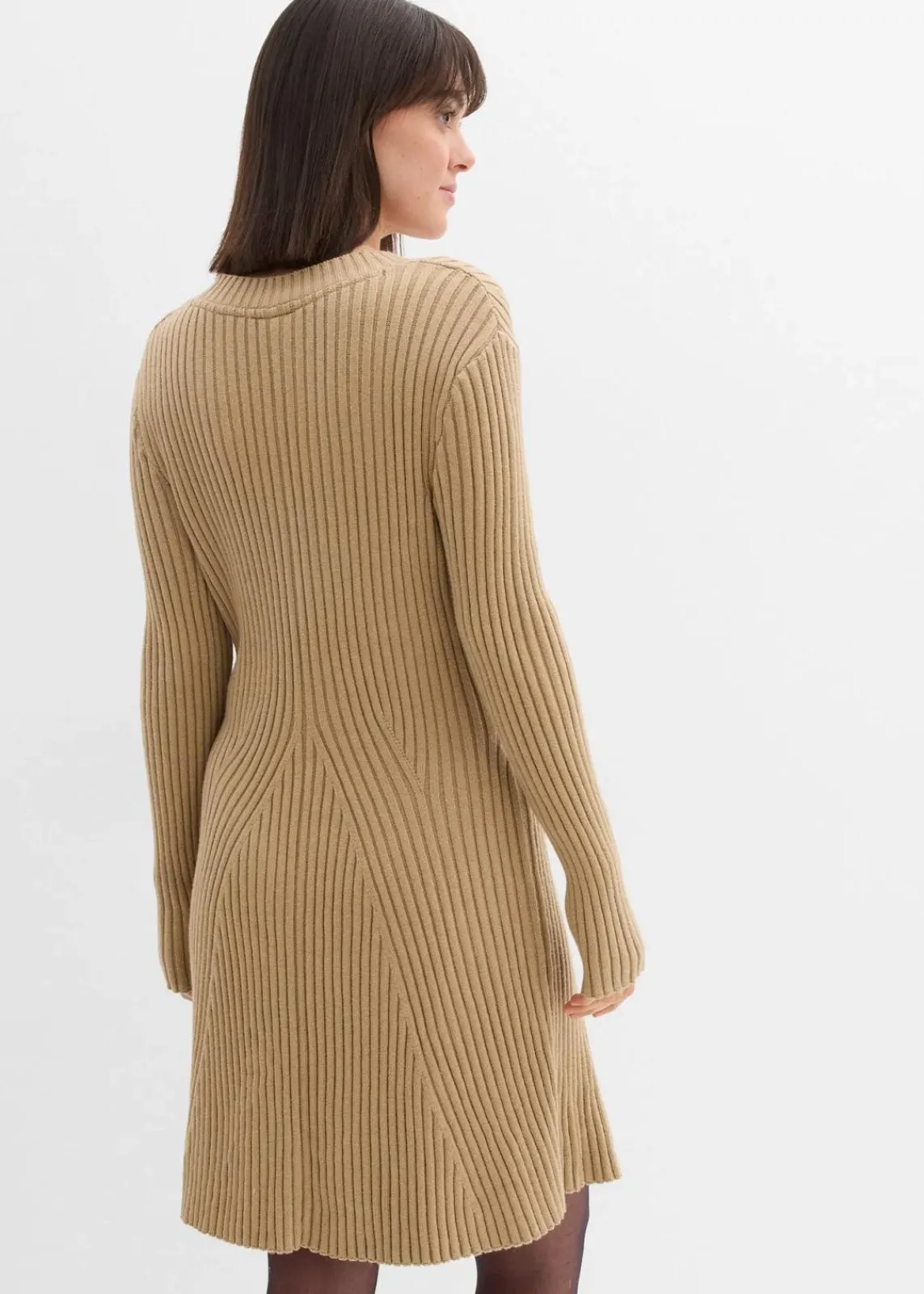 bonprix Nachhaltigere Materialien|Kleider^Mini-Strickkleid aus softem Viskose-Mix hellkhaki
