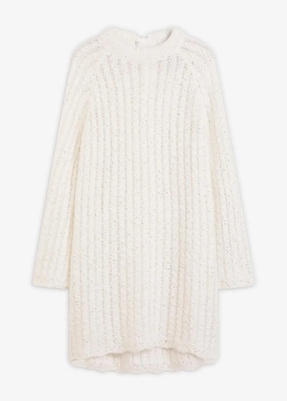 bonprix Bekleidung·Umstandsmode|Strickmode^Mini-Strickkleid mit Satin-Schleife und leichter Transparenz wollweiß