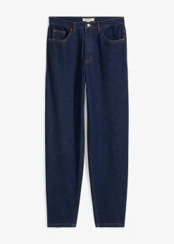 bonprix Bekleidung·Shirts & Tops|Jeans^Mom Jeans High Waist, cropped tiefblau denim ungewaschen