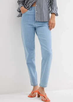 bonprix Jeans|Bekleidung·Shirts & Tops^Mom Jeans High Waist, Stretch eisblau denim used
