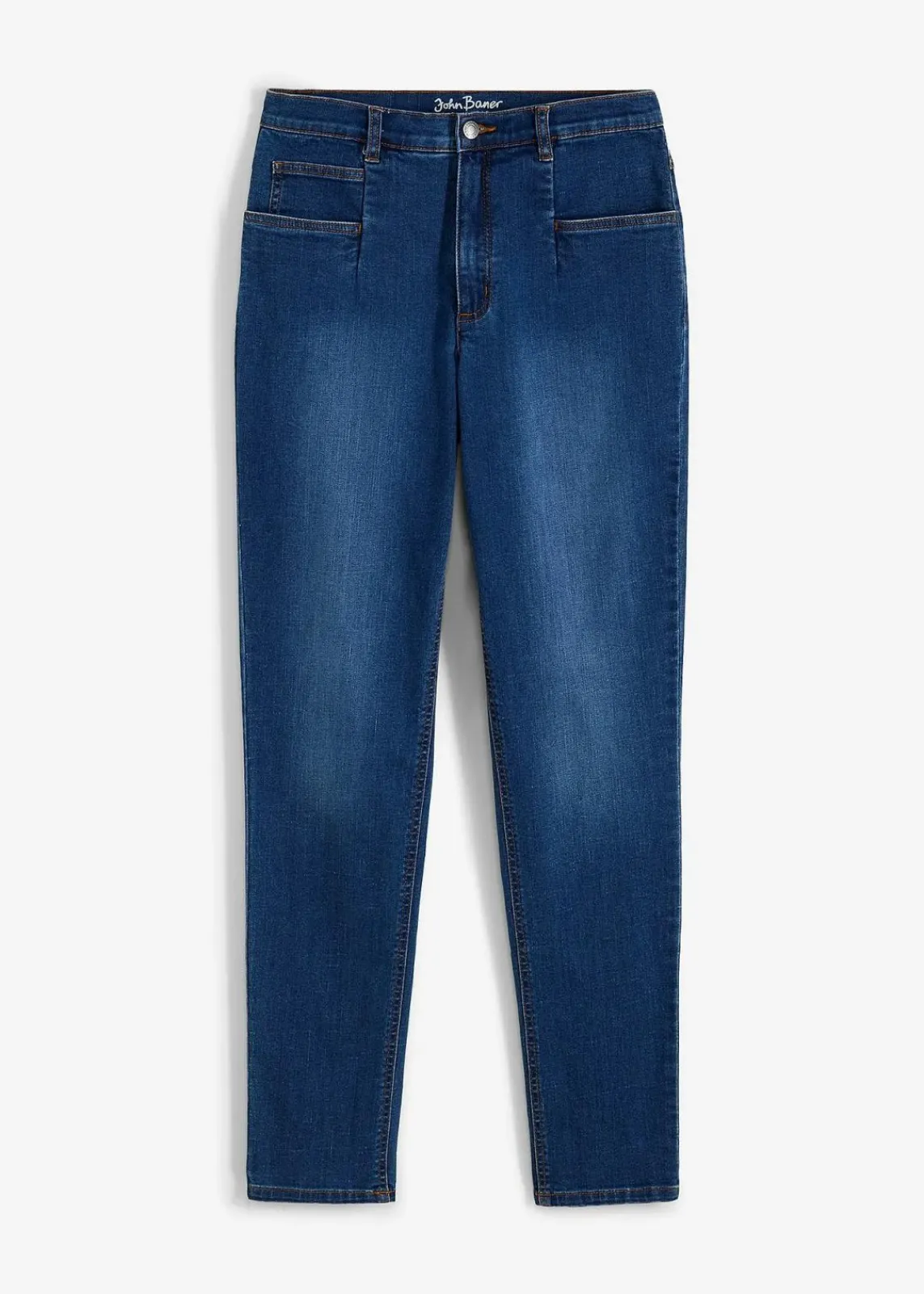 bonprix Bekleidung·Shirts & Tops|Jeans^Mom Jeans High Waist, Stretch blau denim used