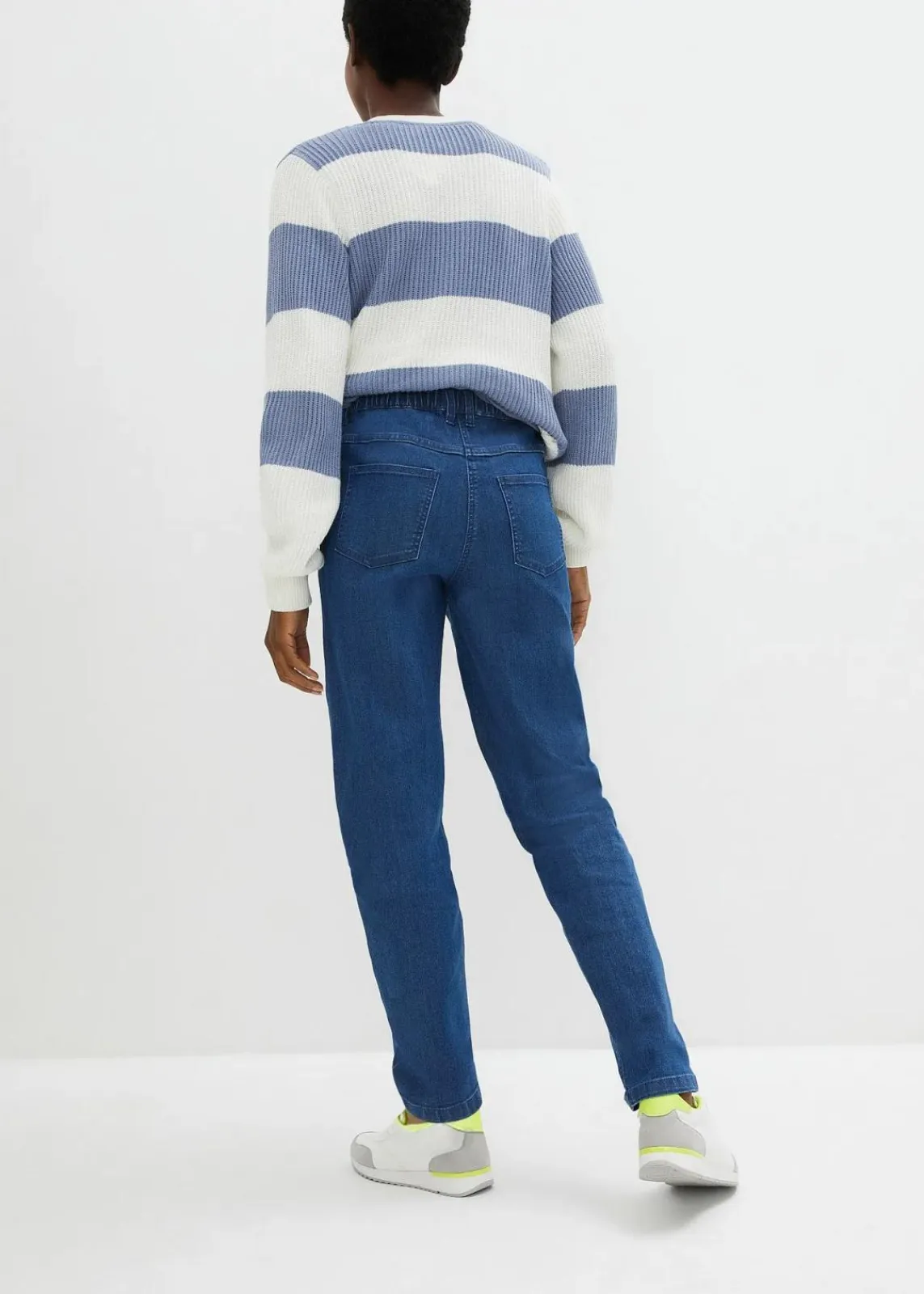 bonprix Nachhaltigere Materialien|Jeans^Mom-Jeans, High Waist, Stretch dunkelblau denim