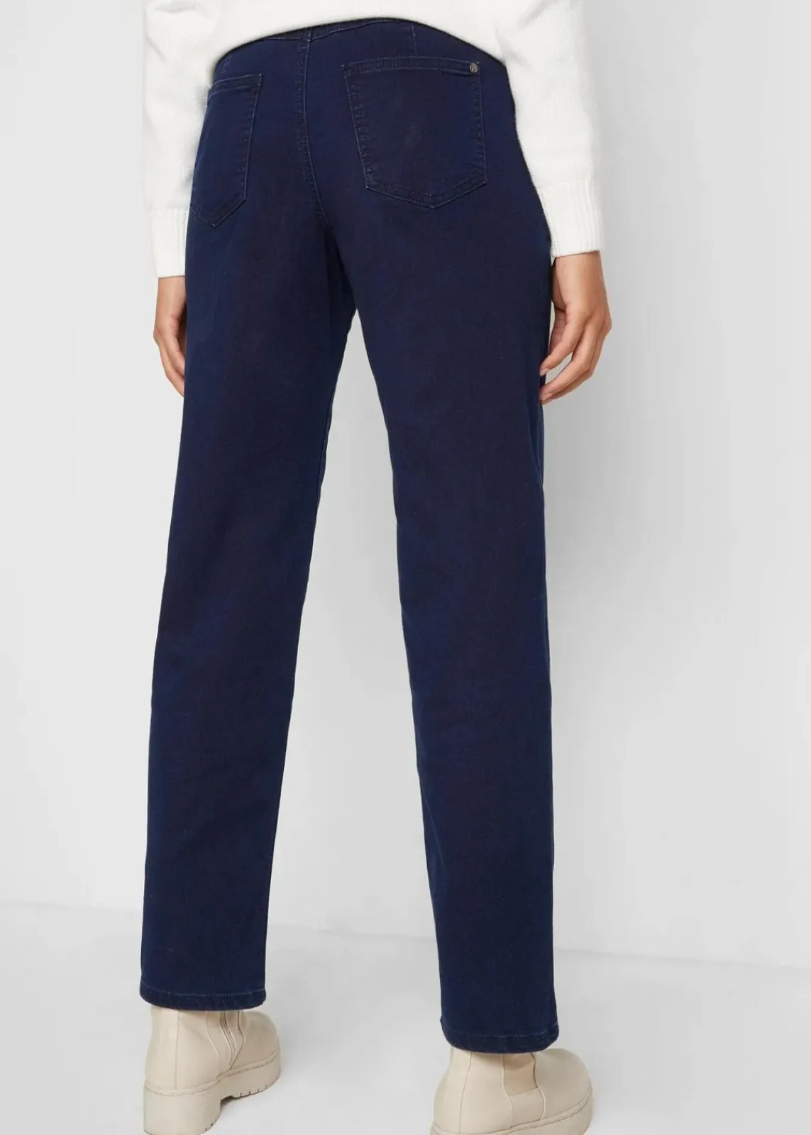 bonprix Bekleidung·Shirts & Tops|Thermobekleidung^Mom-Jeans Mid Waist, Thermo mit Bequembund dunkelblau denim