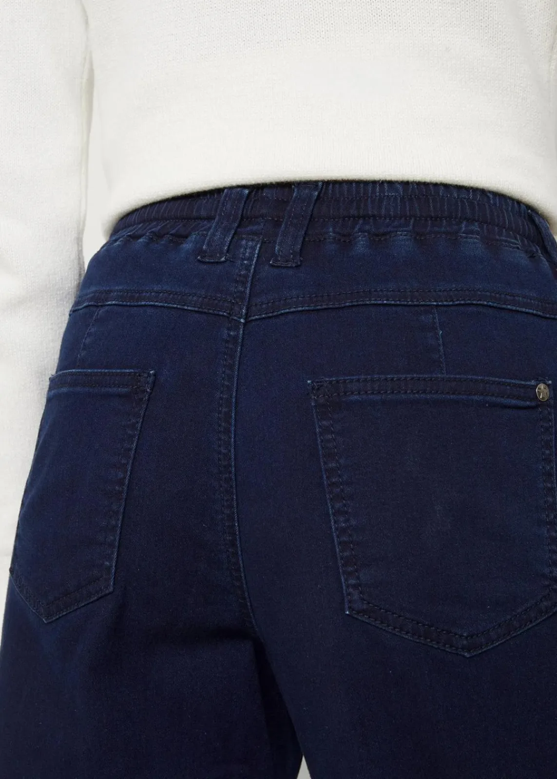 bonprix Bekleidung·Shirts & Tops|Thermobekleidung^Mom-Jeans Mid Waist, Thermo mit Bequembund dunkelblau denim