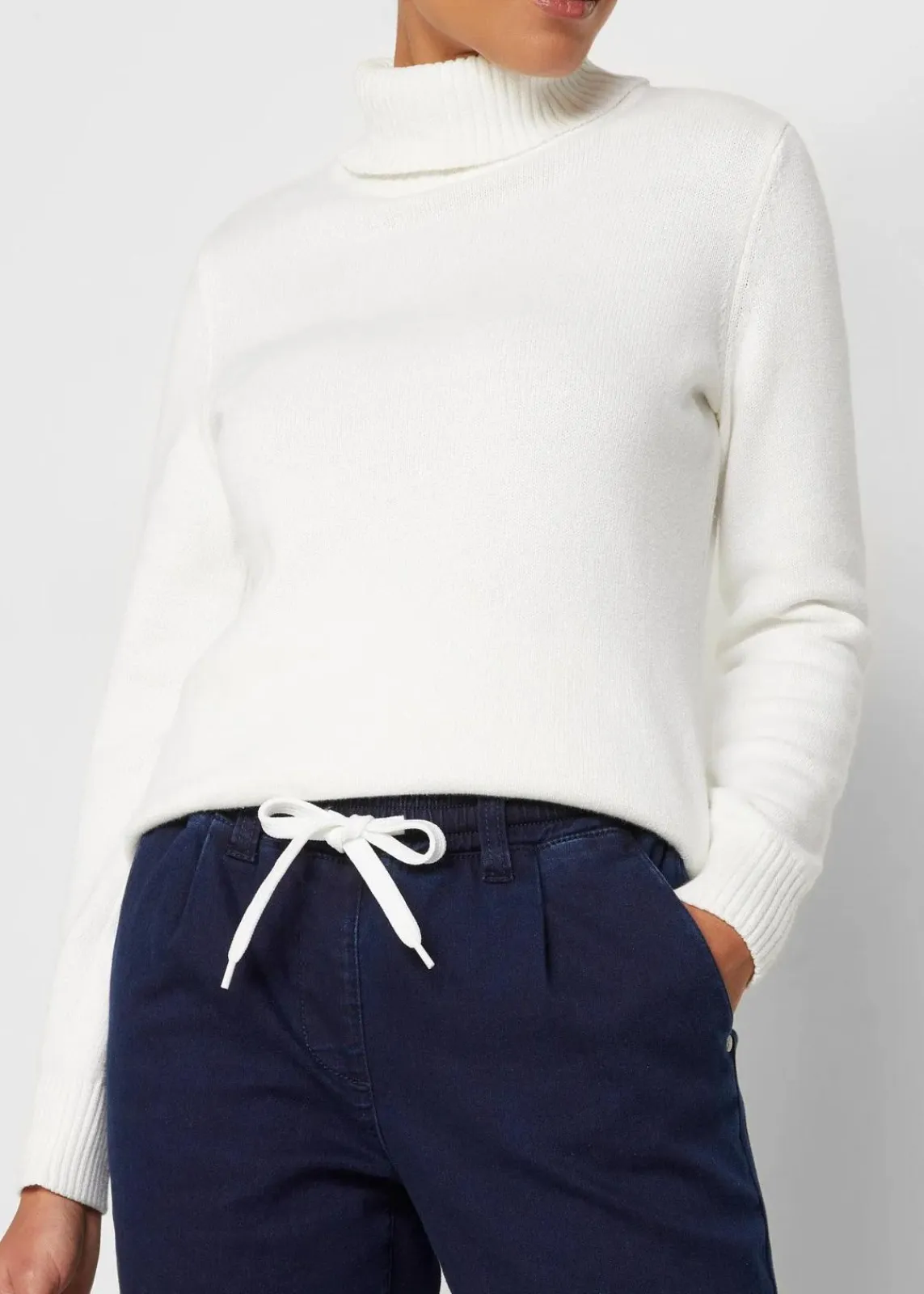 bonprix Bekleidung·Shirts & Tops|Thermobekleidung^Mom-Jeans Mid Waist, Thermo mit Bequembund dunkelblau denim