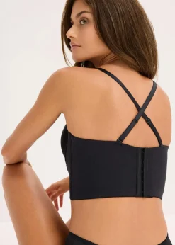 bonprix Basics|Bhs^Multiway Schalen-BH Top mit Glanzeffekt schwarz