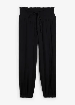 bonprix Hosen|Bekleidung·Kleider^Musselin Hose mit Smockbund schwarz