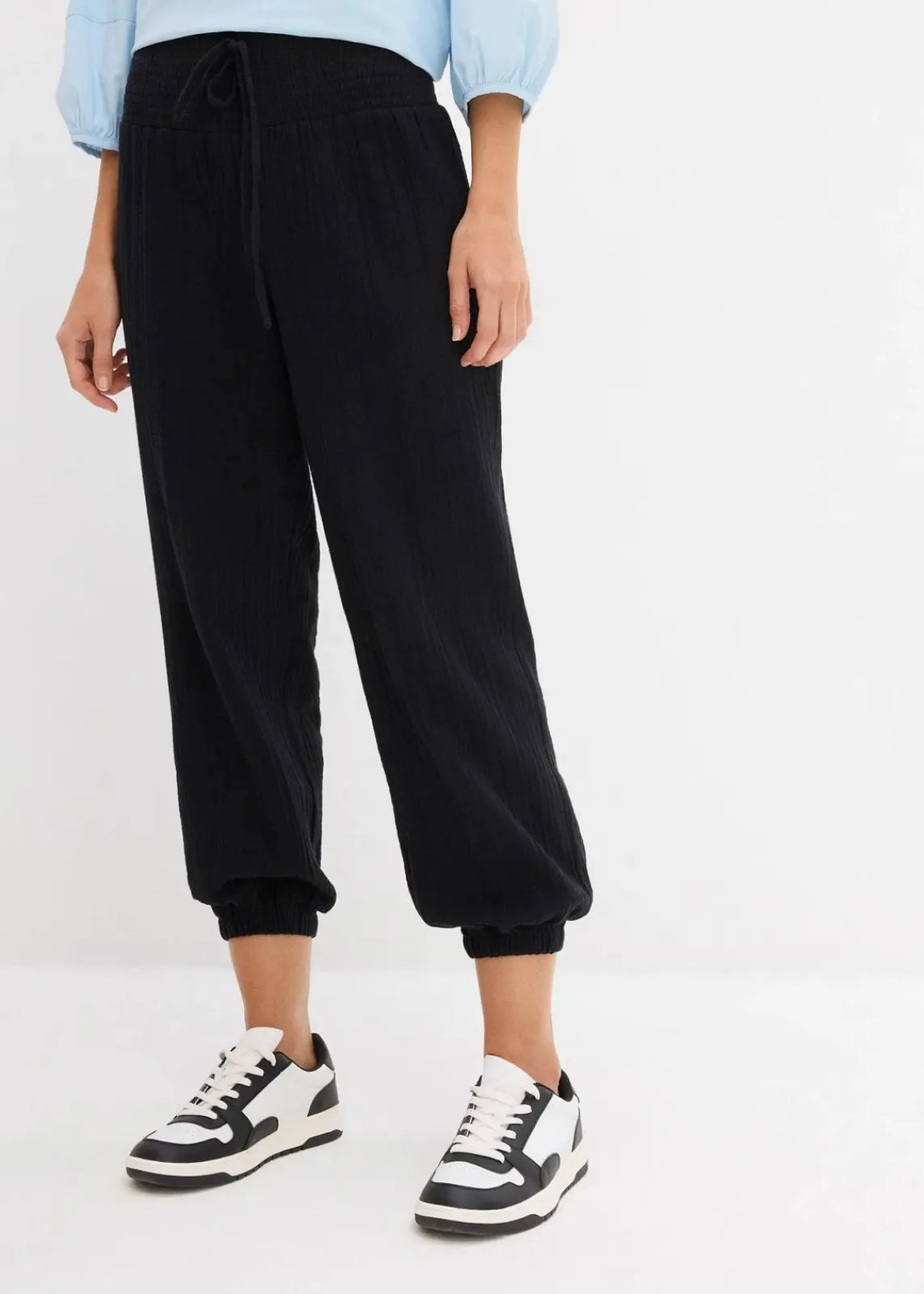 bonprix Hosen|Bekleidung·Kleider^Musselin Hose mit Smockbund schwarz
