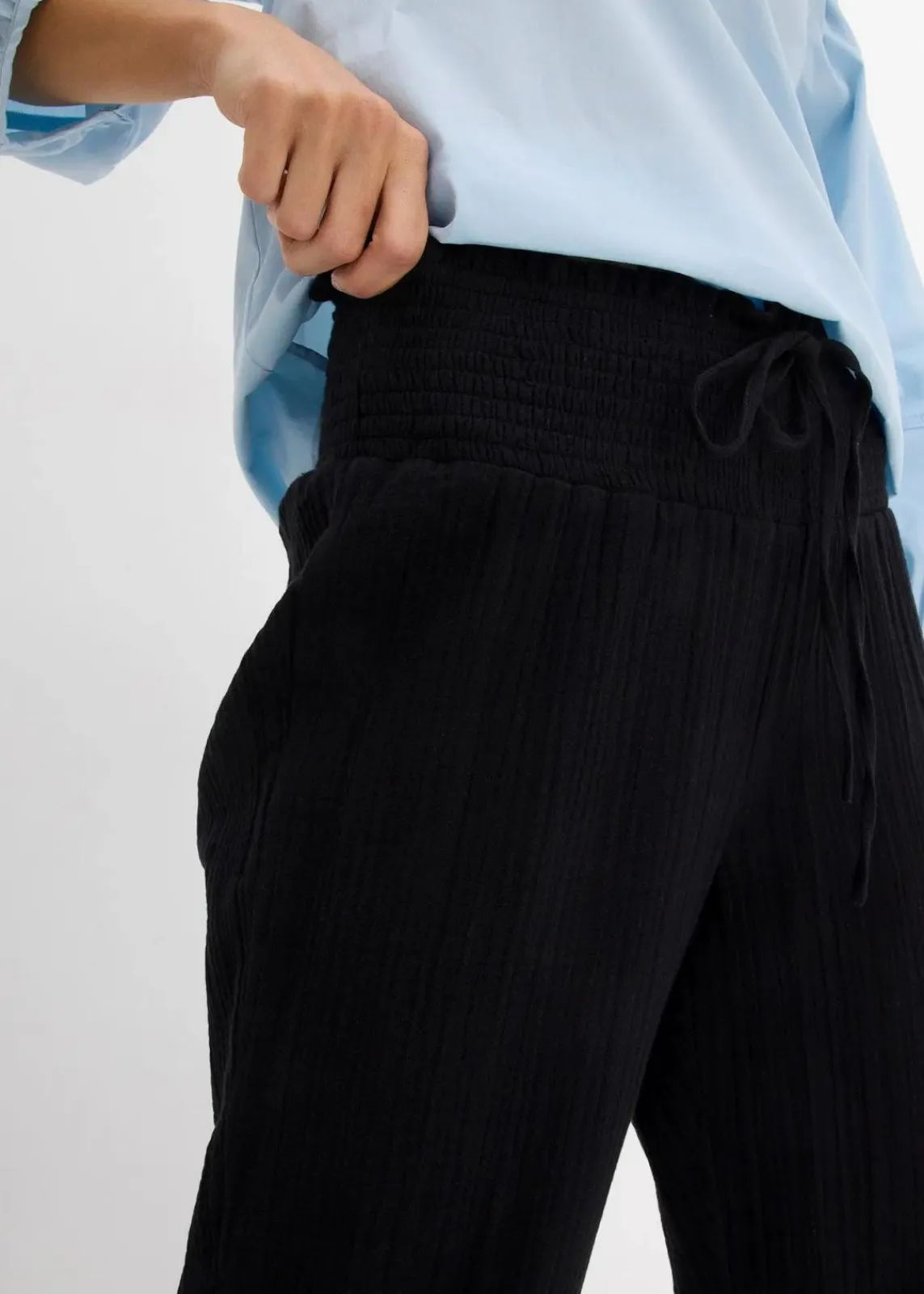 bonprix Hosen|Bekleidung·Kleider^Musselin Hose mit Smockbund schwarz