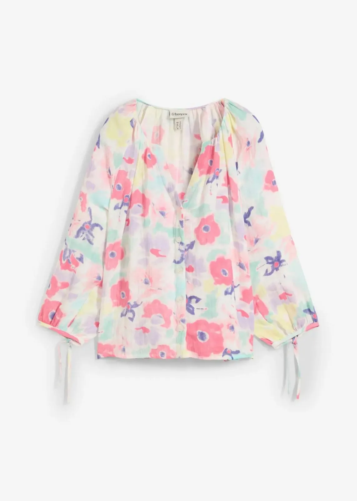 bonprix Bekleidung·Jacken & Mäntel|Blusen & Tuniken^Musselin-Bluse aus reiner Baumwolle bunt geblümt