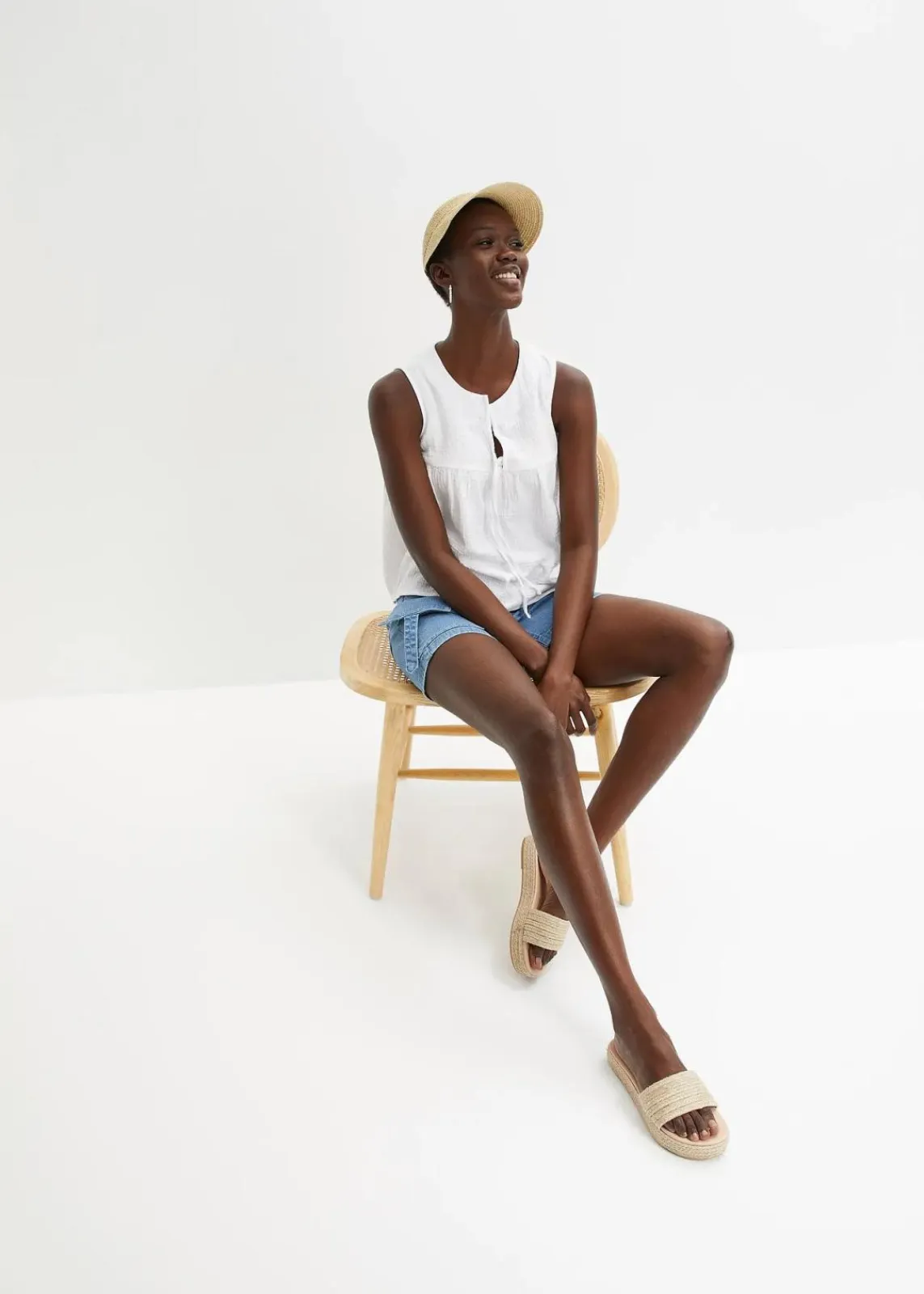 bonprix Shirts & Tops|Blusen & Tuniken^Musselin-Blusentop weiß