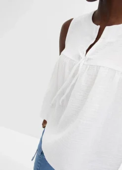 bonprix Shirts & Tops|Blusen & Tuniken^Musselin-Blusentop weiß