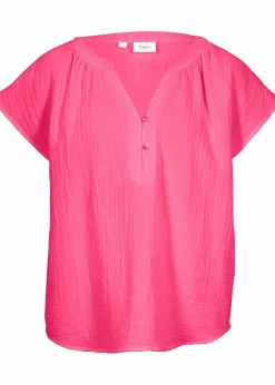 bonprix Bekleidung·Jacken & Mäntel|Blusen & Tuniken^Musselin-Blusentop aus reiner Baumwolle pinklady