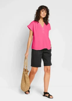 bonprix Bekleidung·Jacken & Mäntel|Blusen & Tuniken^Musselin-Blusentop aus reiner Baumwolle pinklady