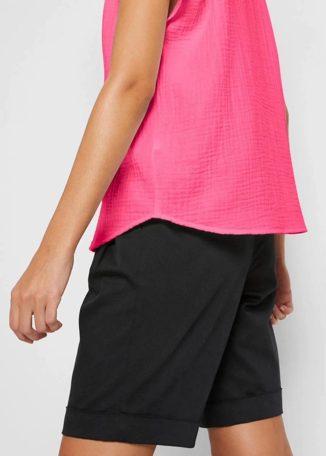 bonprix Bekleidung·Jacken & Mäntel|Blusen & Tuniken^Musselin-Blusentop aus reiner Baumwolle pinklady