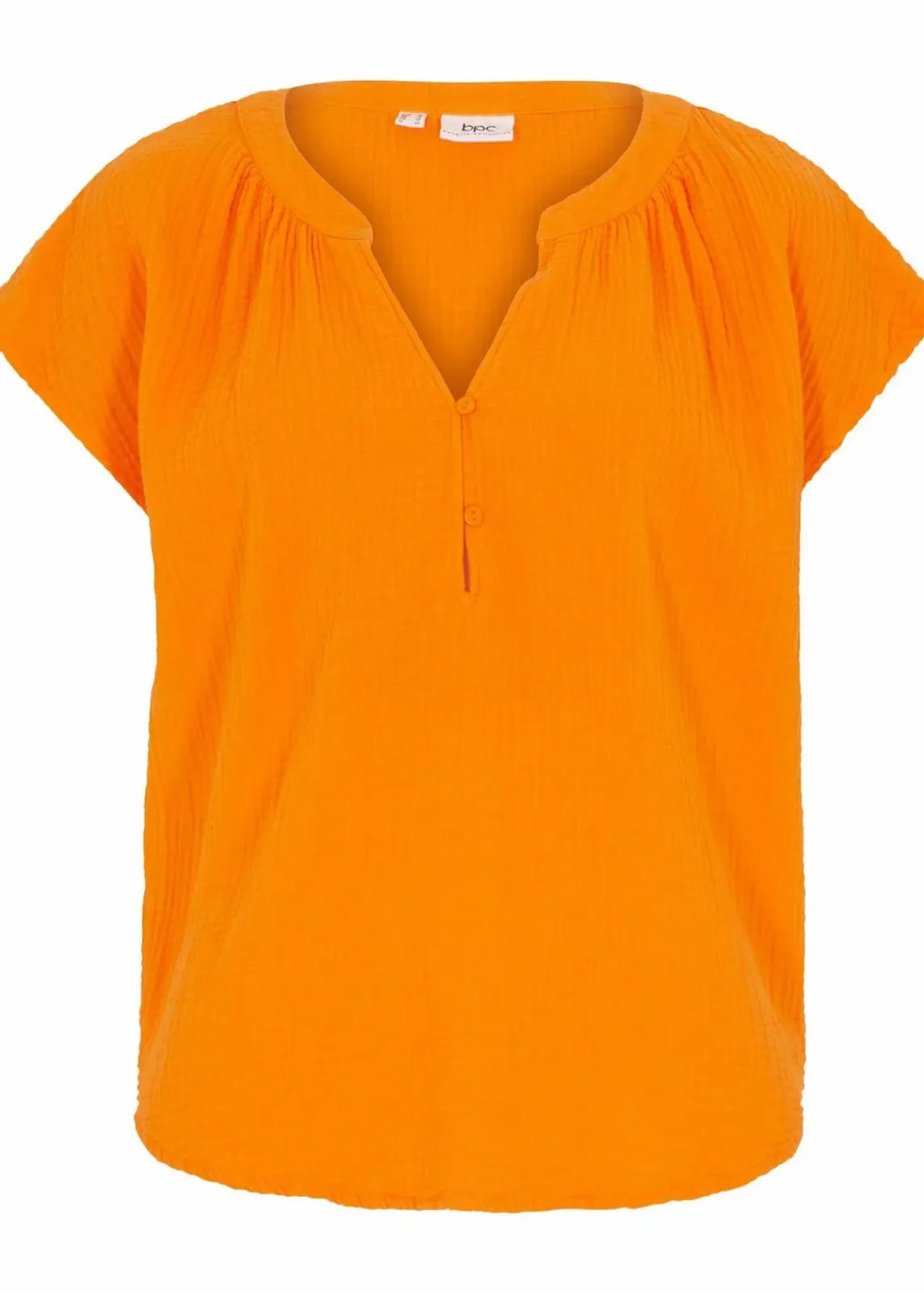 bonprix Blusen & Tuniken|Bekleidung·Jacken & Mäntel^Musselin-Blusentop aus reiner Baumwolle kürbisorange