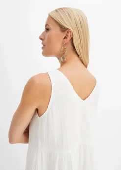 bonprix Bekleidung·Pullover & Strickjacken|Kleider^Musselin-Kleid aus reiner Baumwolle weiß