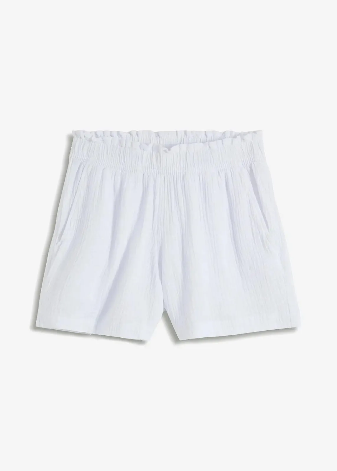 bonprix Hosen|Shorts^Musselin-Shorts aus reiner Baumwolle weiß
