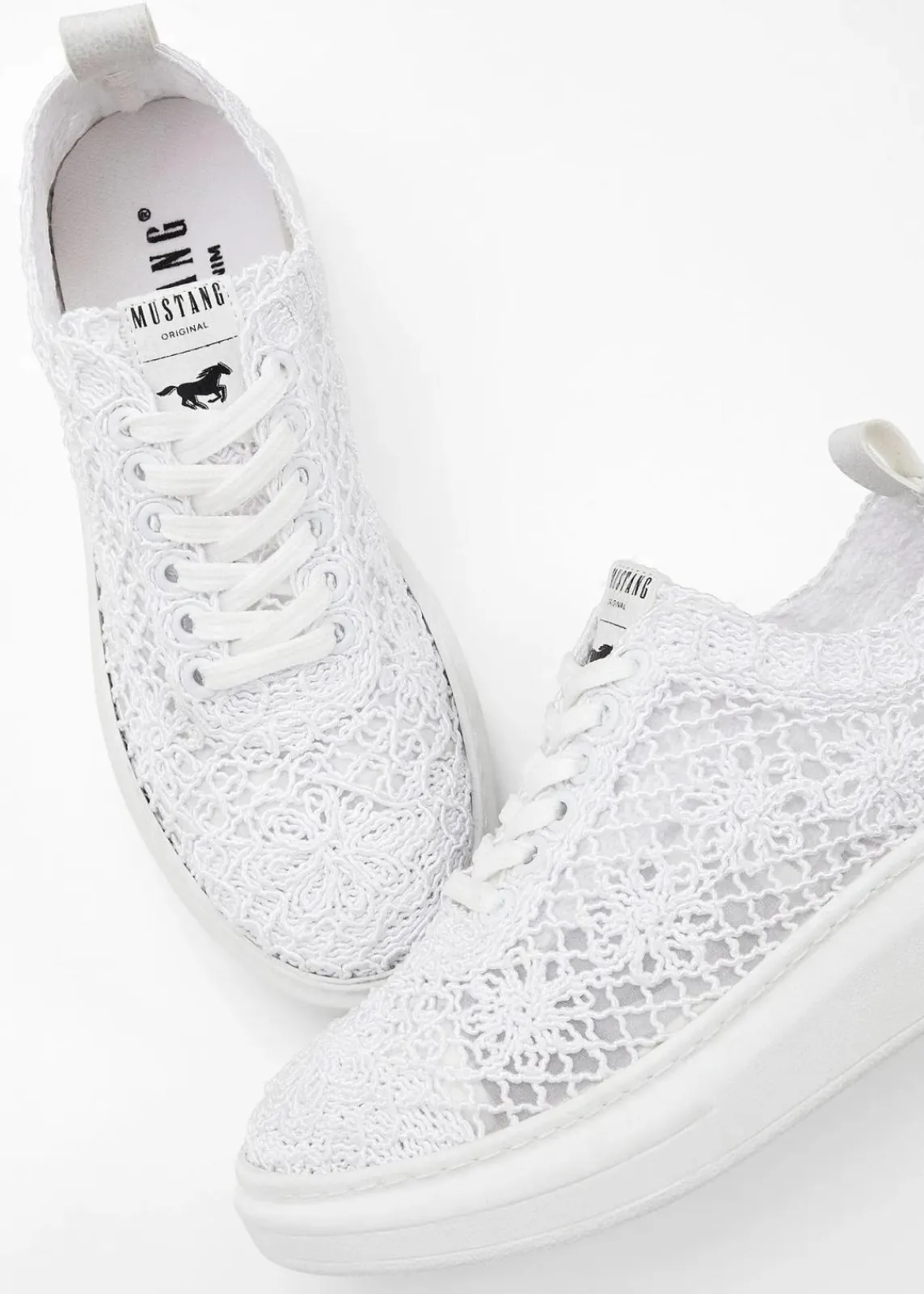 Mustang High Heels|Sneaker^Plateau Sneaker weiß