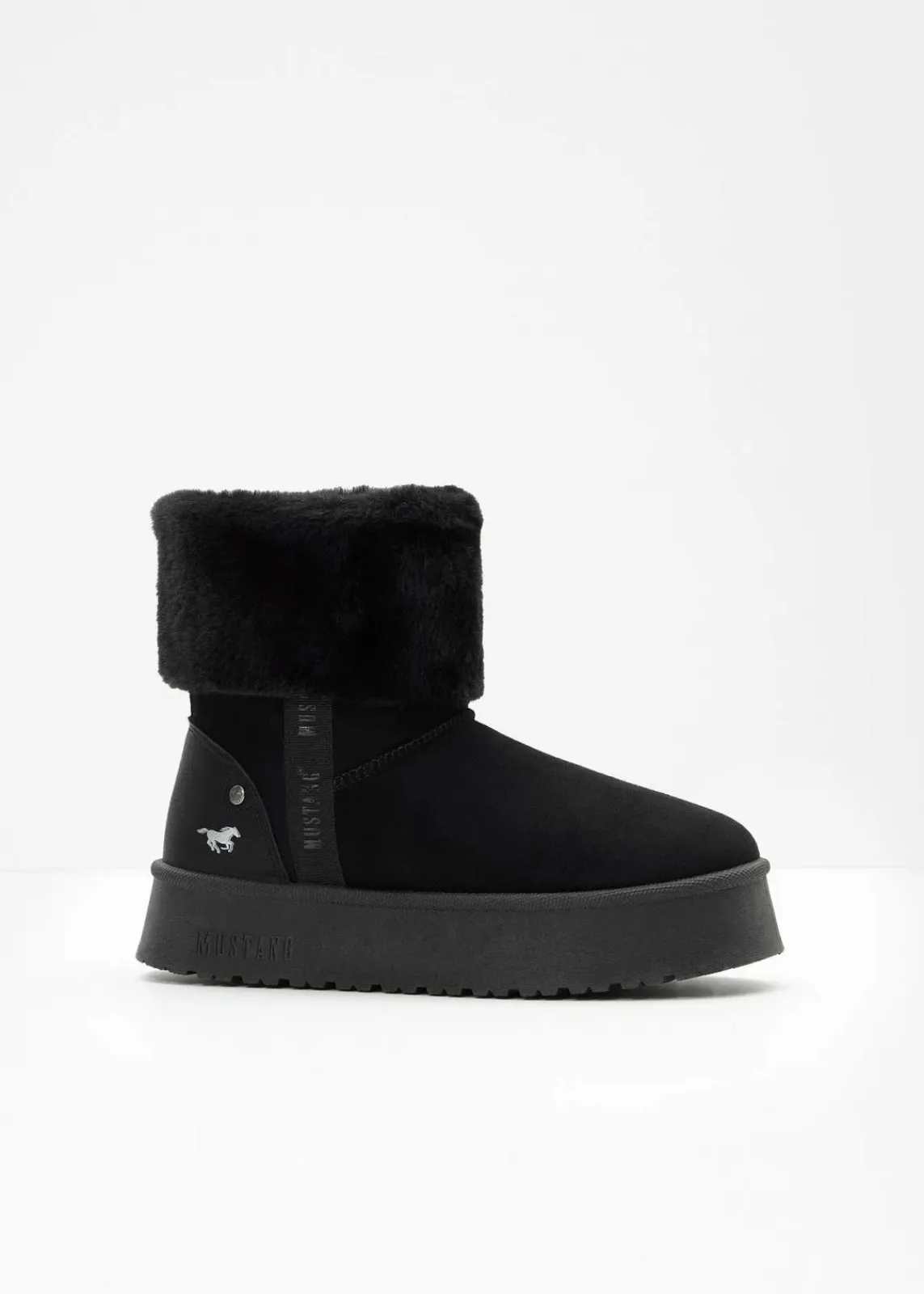 Mustang High Heels|Gefütterte Winterschuhe^Plateau-Boots schwarz