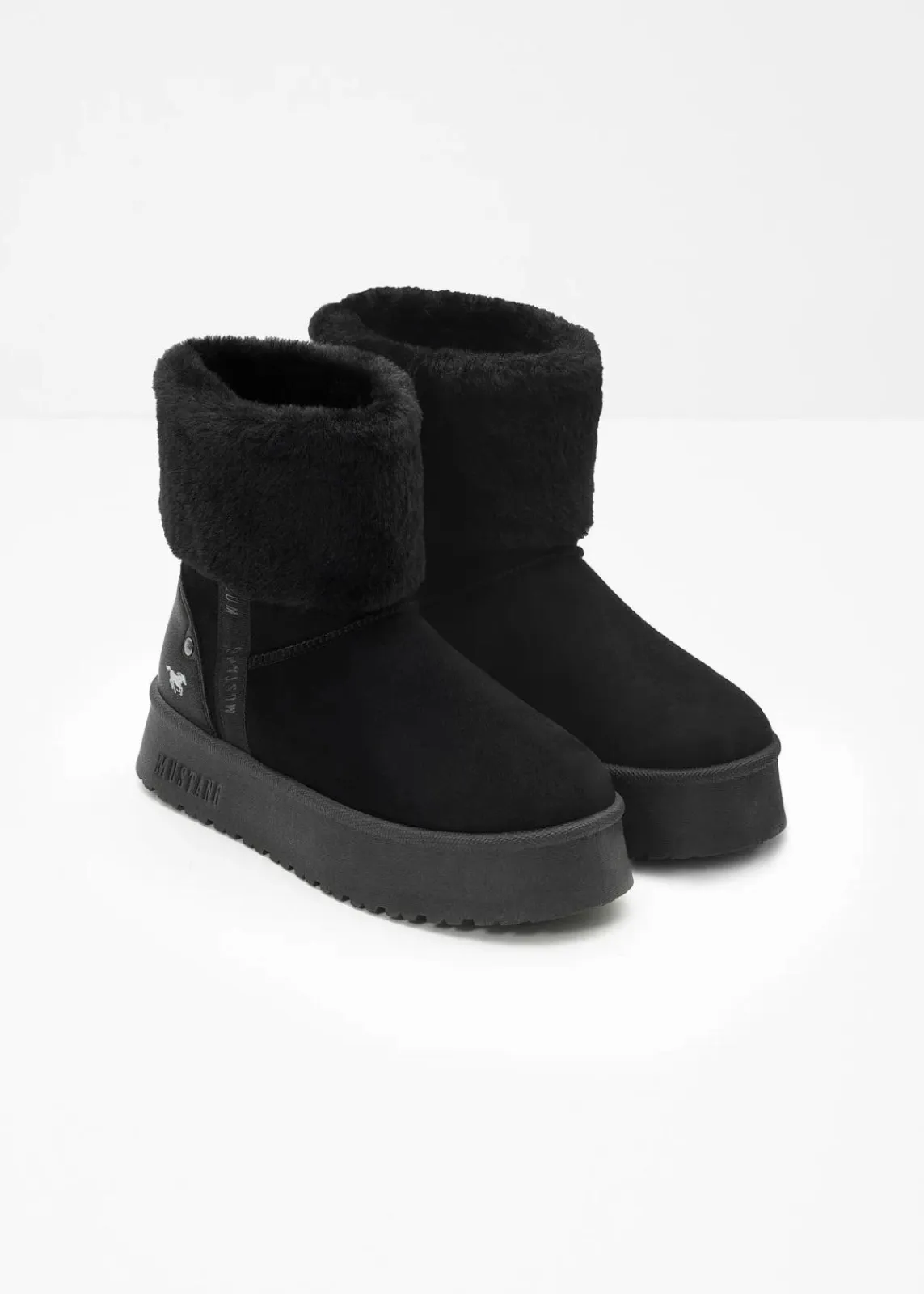 Mustang High Heels|Gefütterte Winterschuhe^Plateau-Boots schwarz