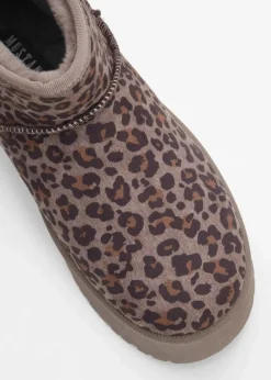 Mustang High Heels|Gefütterte Winterschuhe^Plateau-Boots taupe leo