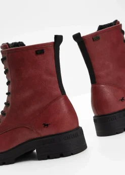 Mustang High Heels|Gefütterte Winterschuhe^Schnürboots rot