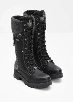 Mustang High Heels|Gefütterte Winterschuhe^Schnürstiefel schwarz