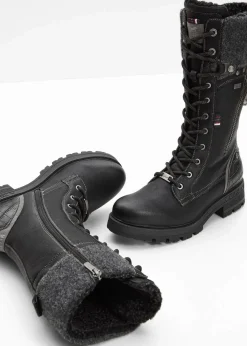 Mustang High Heels|Gefütterte Winterschuhe^Schnürstiefel schwarz