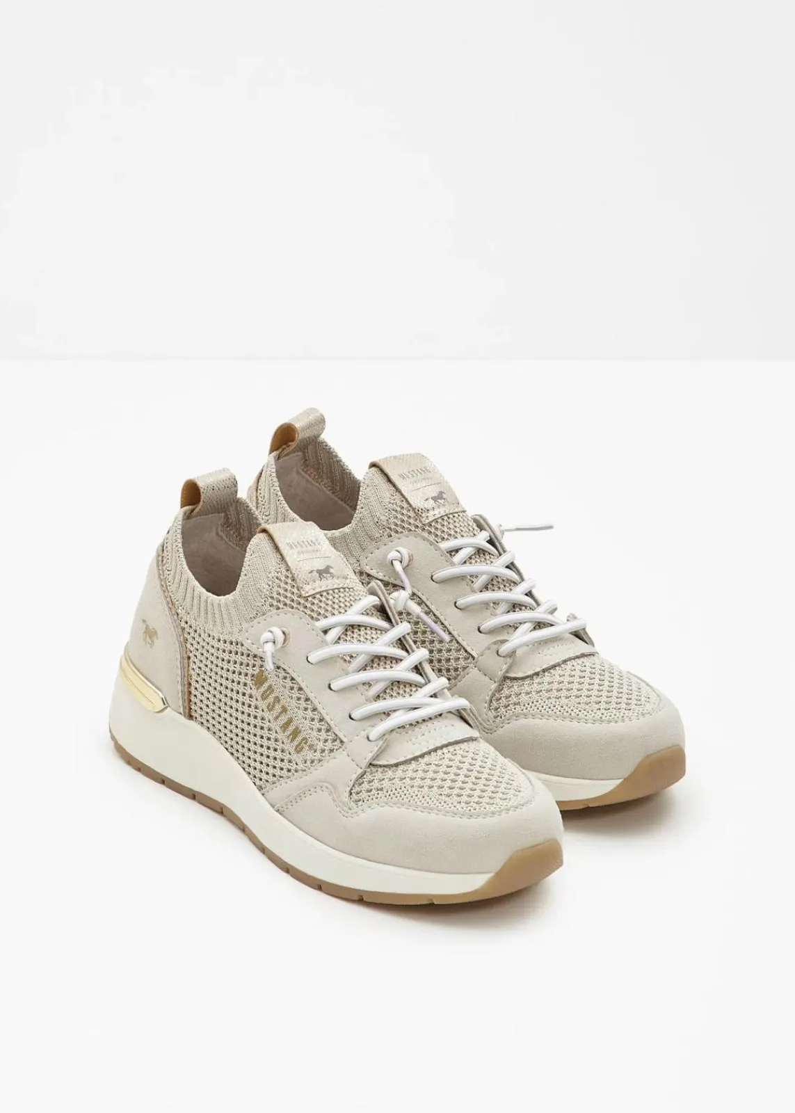 Mustang High Heels|Sneaker^Sneaker aus Soft-Material beige