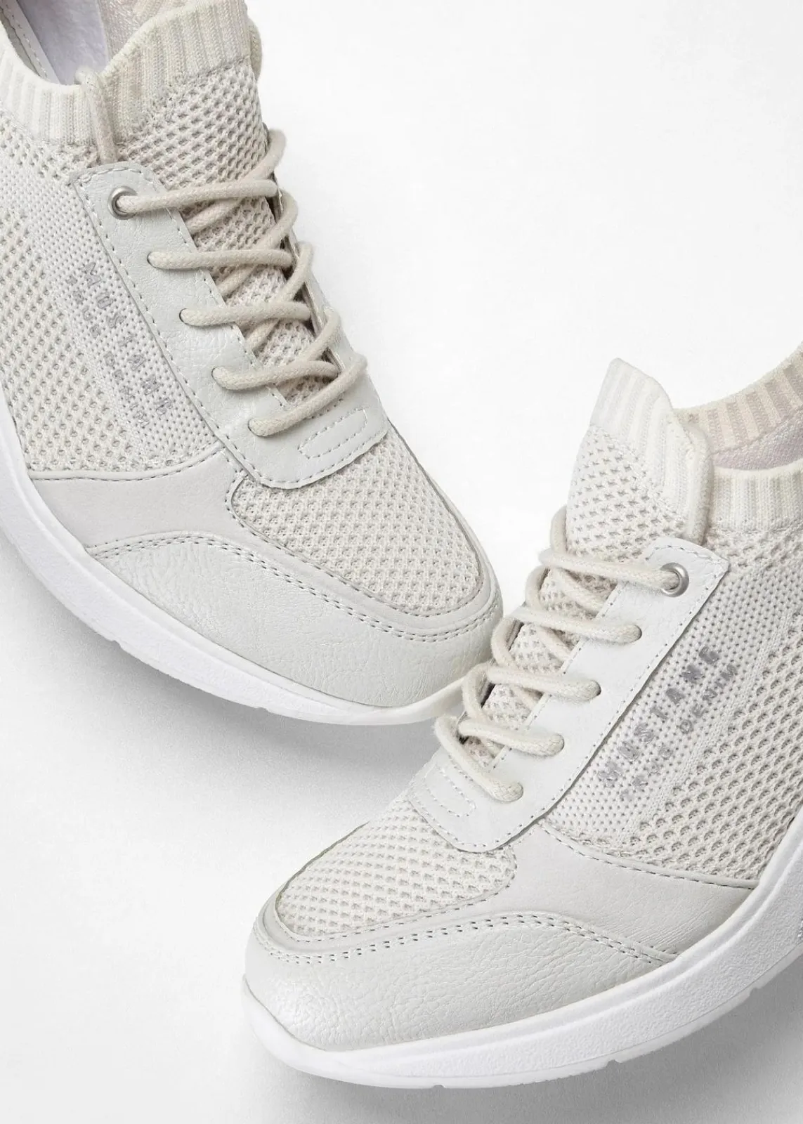 Mustang High Heels|Sneaker^Sneaker mit Keilabsatz graubeige