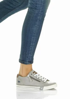 Mustang High Heels|Sneaker^Sneaker mit Reißverschluss hellgrau
