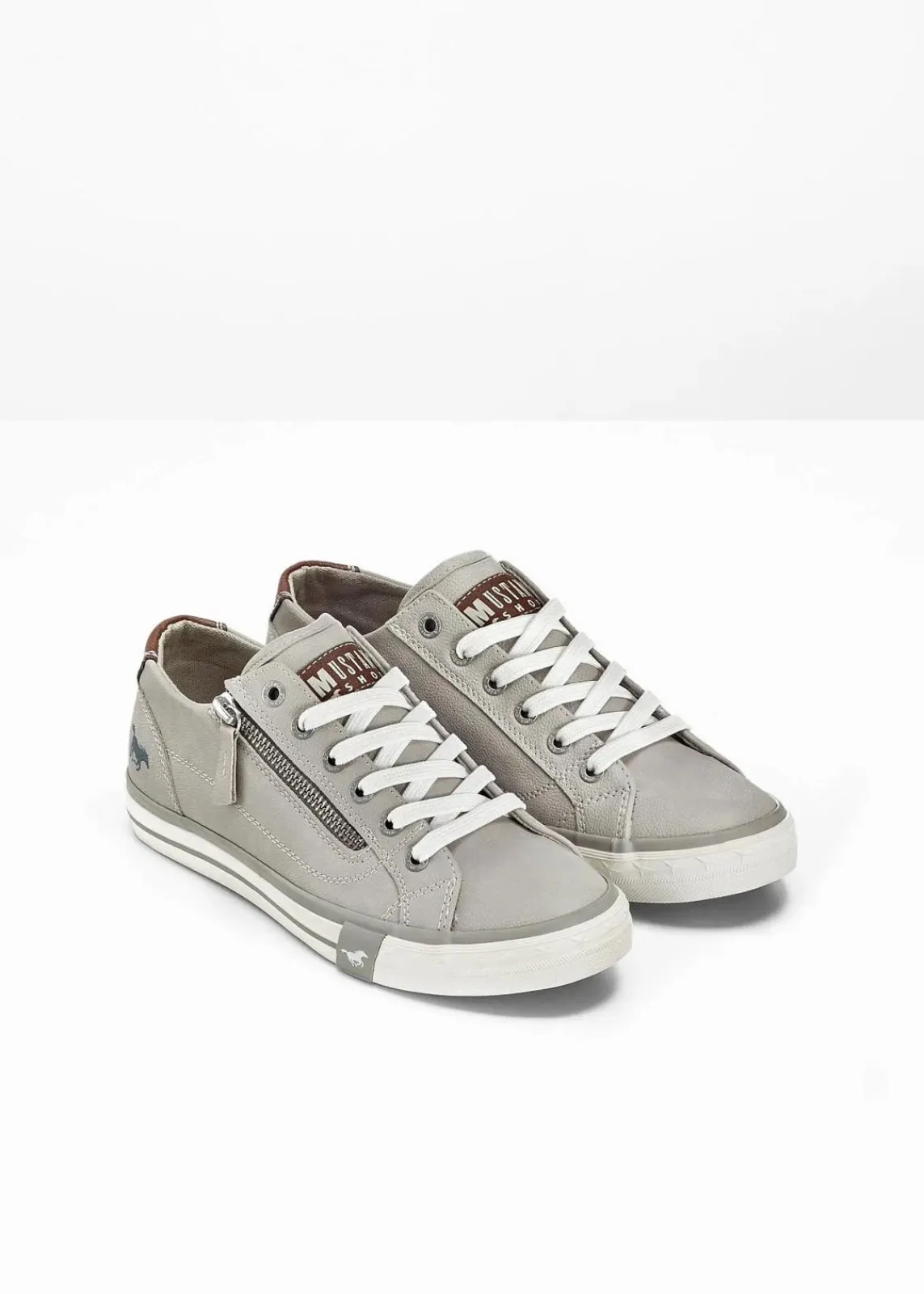 Mustang High Heels|Sneaker^Sneaker mit Reißverschluss hellgrau
