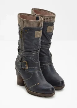 Mustang High Heels|Gefütterte Winterschuhe^Stiefel navy
