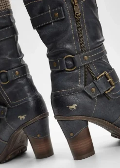 Mustang High Heels|Gefütterte Winterschuhe^Stiefel navy