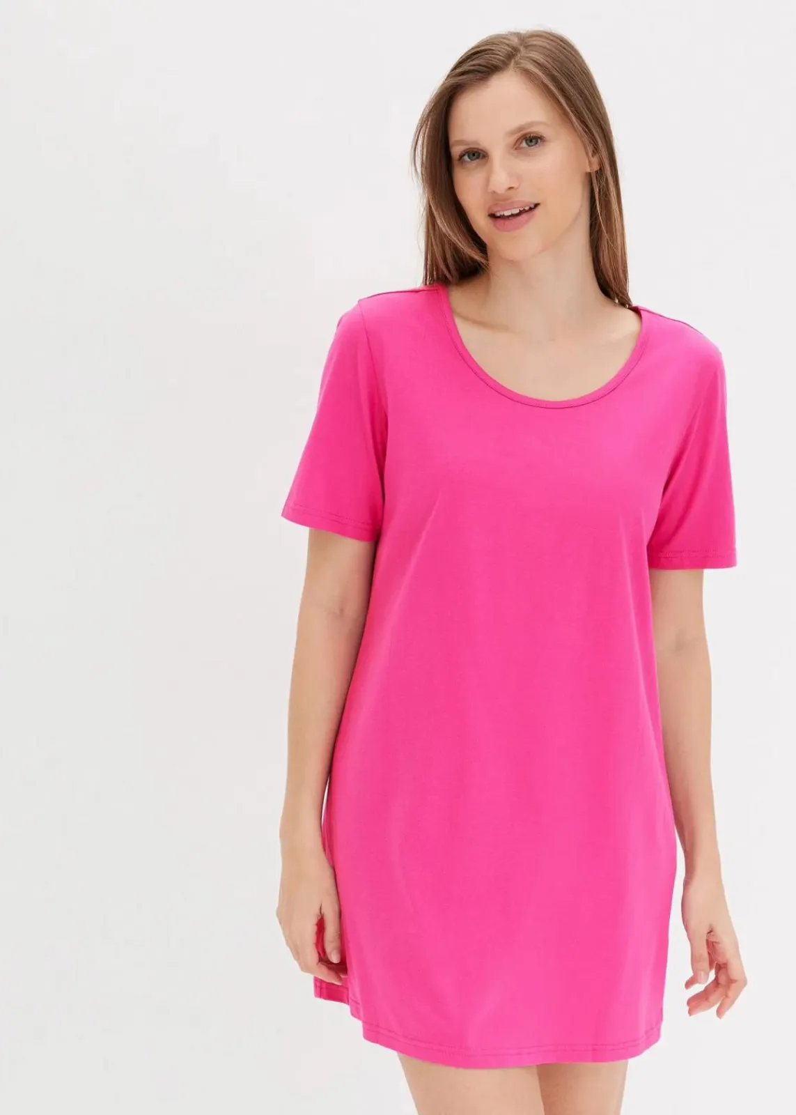 bonprix Nachhaltigere Materialien|Nachtwäsche^Nachthemd mit Rückenausschnitt fuchsia