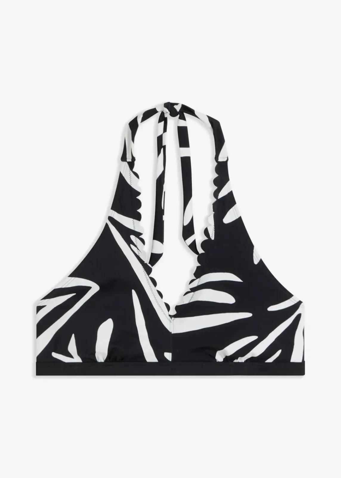 bonprix Nachhaltigere Materialien|Bademode·Bikinis^Neckholder Bikini Oberteil schwarz/weiß graphisch