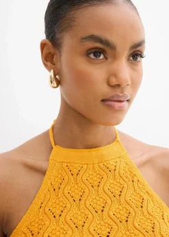 bonprix Strickmode|Shirts & Tops^Neckholder Stricktop gelborange