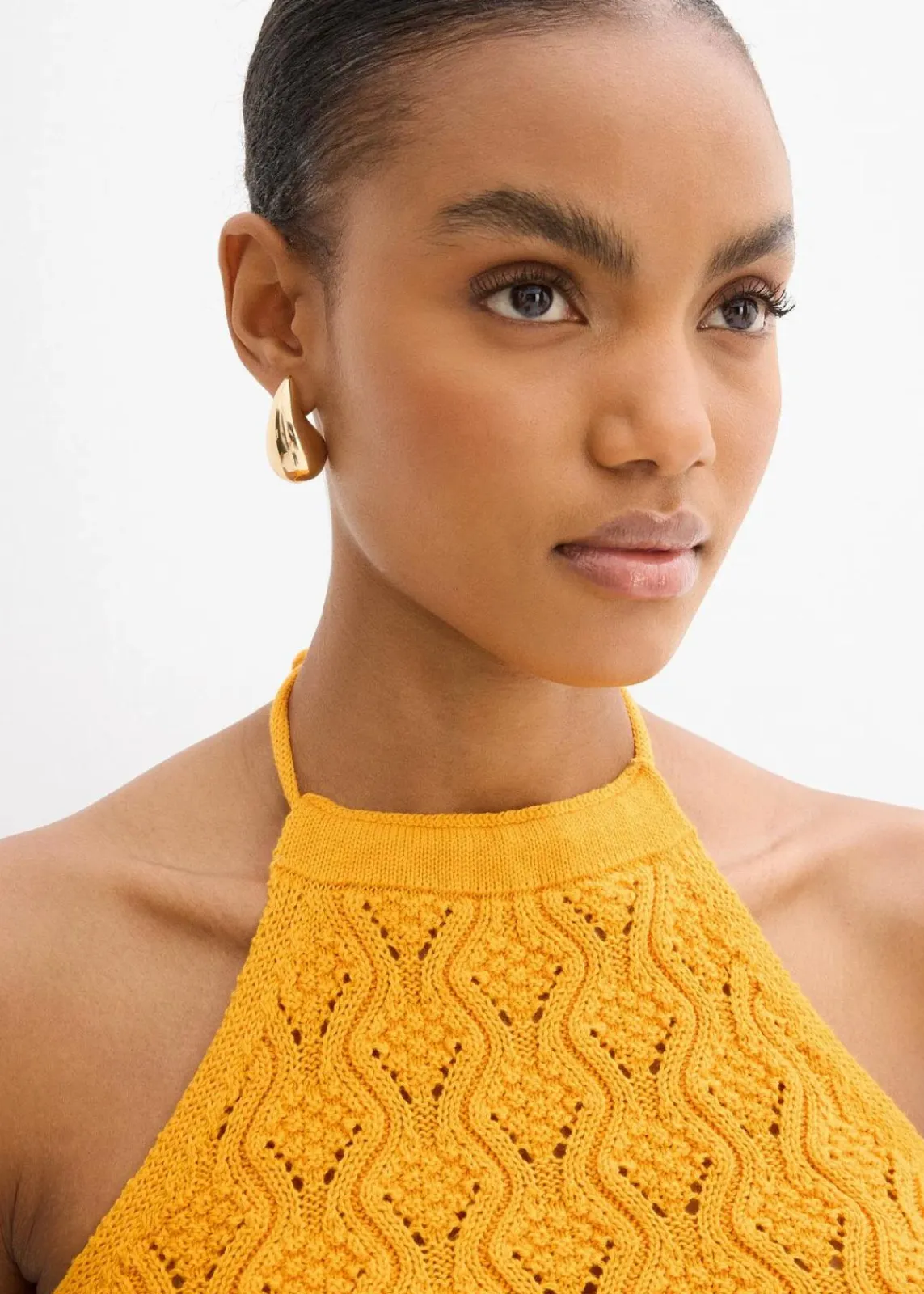 bonprix Strickmode|Shirts & Tops^Neckholder Stricktop gelborange
