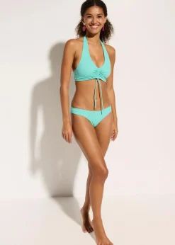 bonprix Nachhaltigere Materialien|Bikinis^Neckholder-Bikini mit Raffung (2-tlg.Set) aqua