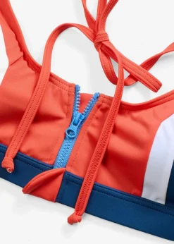 bonprix Nachhaltigere Materialien|Bikinis^Neckholder-Bikini mit Reißverschluss (2-tlg.Set) dunkelblau/rot