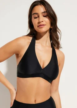 bonprix Nachhaltigere Materialien|Mix & Match^Neckholder-Bikinioberteil mit V-Ausschnitt schwarz