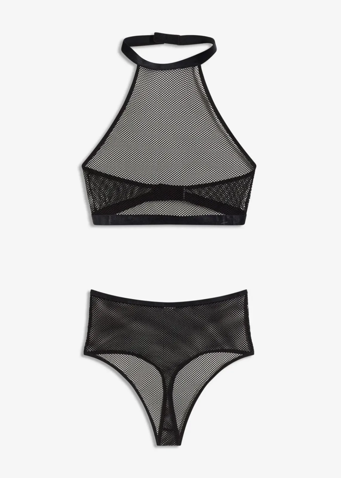 bonprix Wäsche·Erotikwäsche|Erotikwäsche^Neckholderbralette + Taillenstring (2-tlg.Set) schwarz