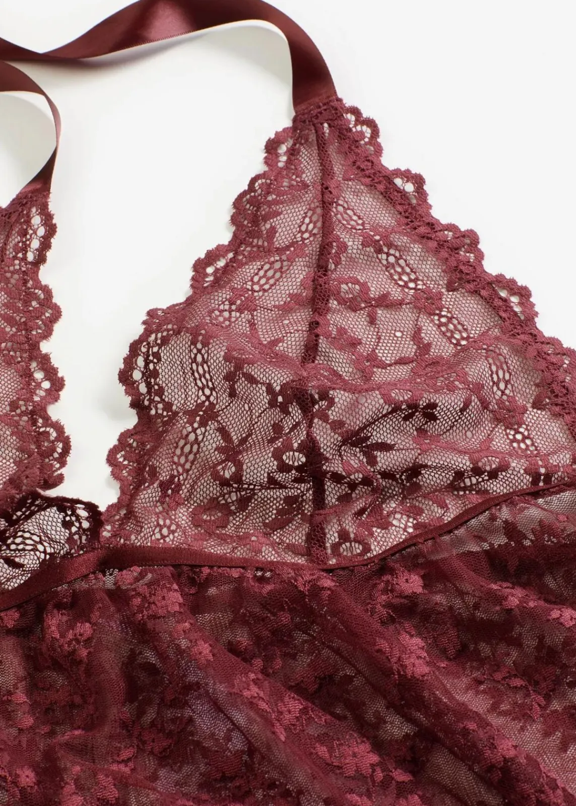 bonprix Wäsche·Erotikwäsche|Erotikwäsche^Neckholderkleid aus Spitze burgunderrot