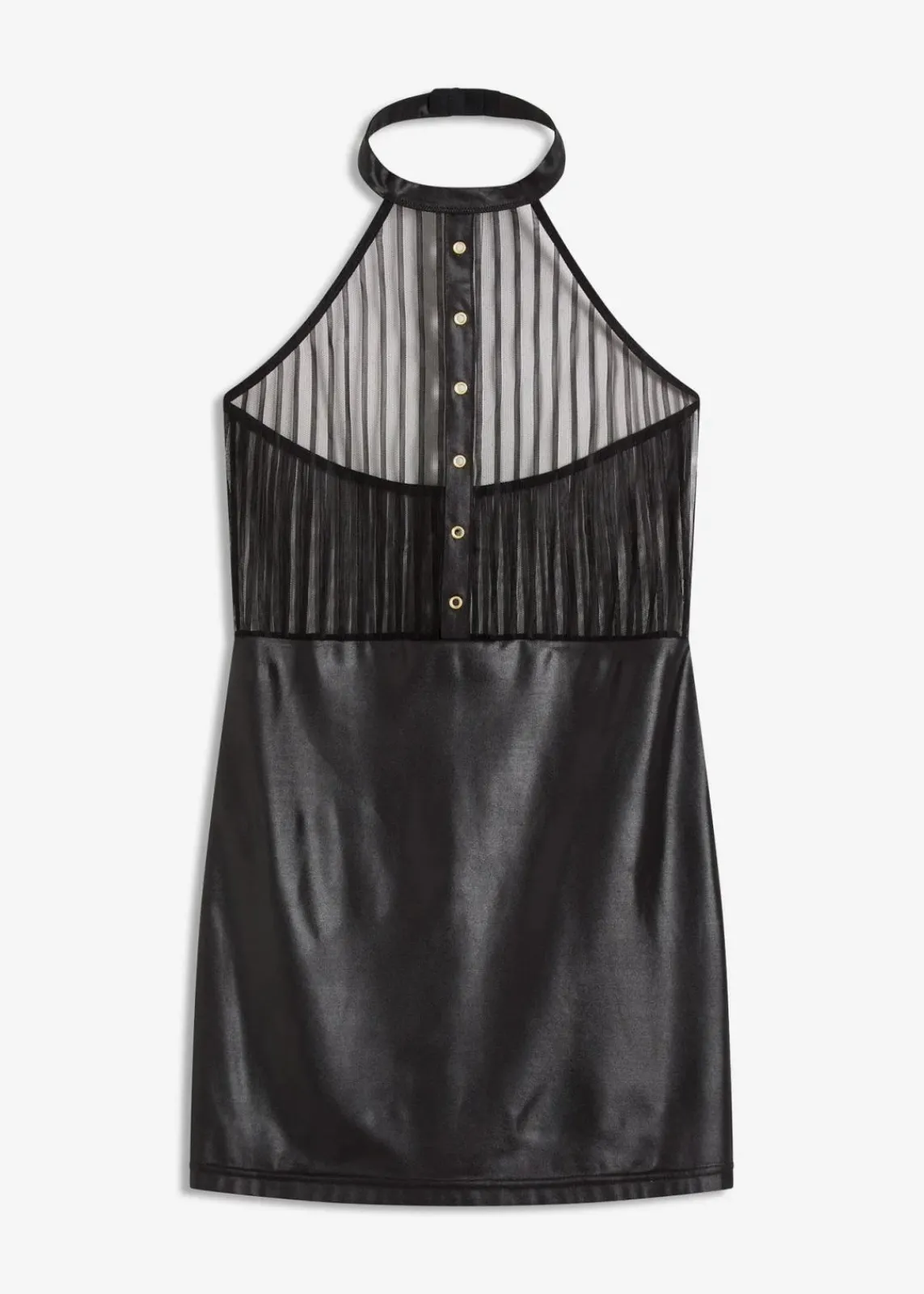bonprix Wäsche·Erotikwäsche|Erotikwäsche^Neckholderkleid mit Wetlook schwarz