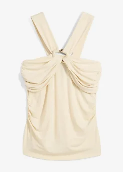 bonprix Shirts & Tops^Neckholder-Top mit gehämmerter Deko-Schnalle natur